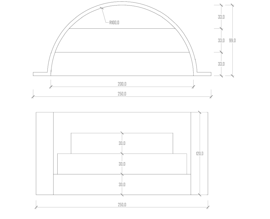 scala sottoliner angolare rotonda