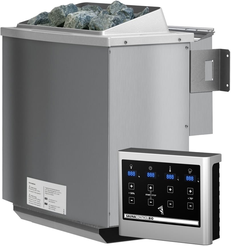 Stufa per sauna finlandese 4,5 kW con controlli esterni Bio