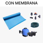 Impianto completo con membrana per piscine in cemento