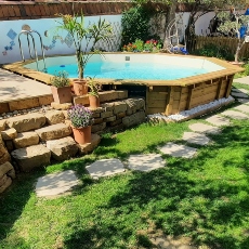 Piscina in legno fuori terra JARDIN 537 - kit interrata