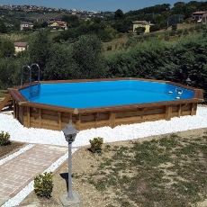 Piscina in legno fuori terra JARDIN 537 - kit interrata