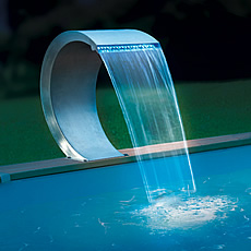 Cascata OASI in acciaio inox per piscina fuori terra o interrata