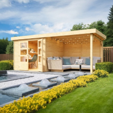Casa da giardino Asky 3 in legno massello nordico 