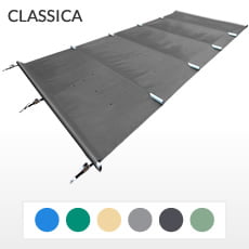 Copertura a barre 4 stagioni CLASSICA 580 gmq formato STANDARD per piscina rettangolare 8x3 m
