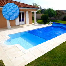 Copertura estiva a bolle SU MISURA per PISCINA RETTANGOLARE + SCALA ROMANA