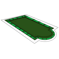 Copertura invernale su MISURA con misure STANDARD con tubolari per piscina modello rettangolare + scala romana - 210 g/mq