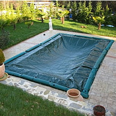 Copertura invernale con fascette senza tubolari per piscina rettangolare - 400 g/mq