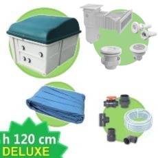 Kit impianto piscina rettangolare 10,00x4,00 m-h.1,20 m - DELUXE+Liner