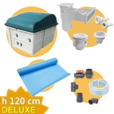 Kit impianto piscina rettangolare 9,00x3,00 m-h.1,20 m-DELUXE+Membrana