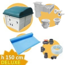 Kit impianto piscina rettangolare 7,00x3,00 m-h.1,50 m-DELUXE+Membrana