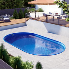 Piscina interrata ovale in acciaio NEWSKYBLUE Comfort 700 - h. 150 cm
