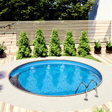 Piscina interrata in acciaio circolare NEWSKYBLUE 350-h.120cm-DELUXE