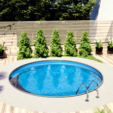 Piscina interrata in kit in acciaio circolare NEWSKYBLUE Relax 600 - h. 150 cm