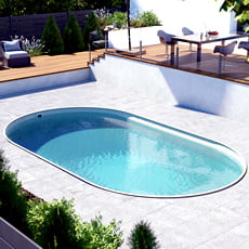 Piscina interrata ovale in acciaio SKYSAND 700-h.120cm-DELUXE