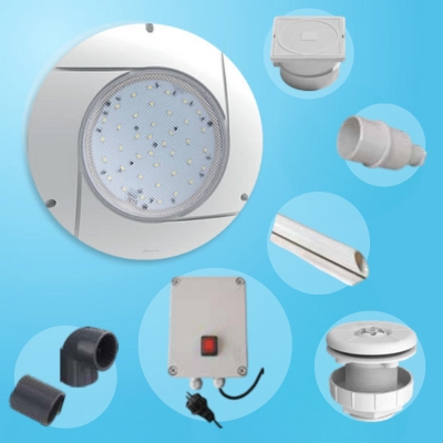Kit 1 faro LED bianco da avvitare su bocchetta