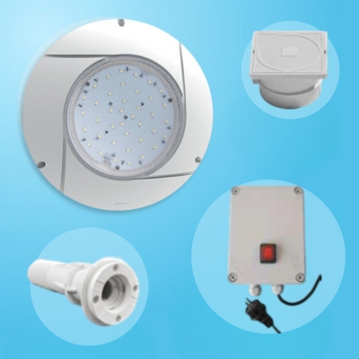 Kit 1 faro LED bianco da avvitare su bocchetta