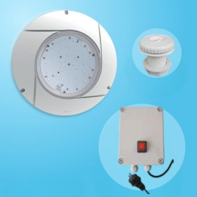 Kit 1 faro LED bianco da avvitare su bocchetta