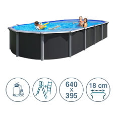Piscina fuori terra acciaio ABAK antrac Osmose 640x395x132cm