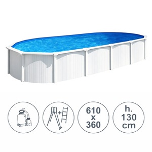 Piscina fuori terra in acciaio WHITE POOL 610x360x130 cm