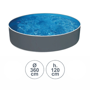 Piscina fuori terra rotonda ACQUA grigia 360 h120 cm