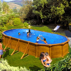 Piscina fuori terra GRE in acciaio ovale 730x375x1,32 MAURITIUS KITPROV738WO