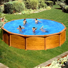 Piscina fuori terra GRE in acciaio Rotonda 550x1,32 MAURITIUS KITPR558WO