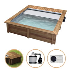 Piscina in legno fuori terra rettangolare URBAN 420x350