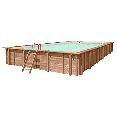 Piscina in legno fuori terra rettangolare JARDIN CARRE 12x6 Liner sabbia