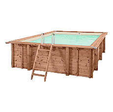 Piscina in legno fuori terra rettangolare JARDIN CARRE 470 Liner sabbia