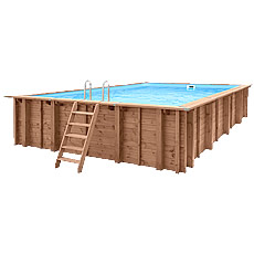 Piscina in legno fuori terra rettangolare JARDIN CARRE 8x5