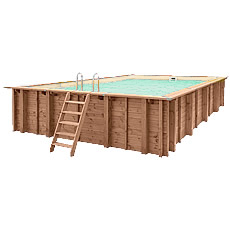 Piscina in legno fuori terra rettangolare JARDIN CARRE 8x5 sabbia