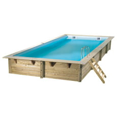 Piscina in legno fuori terra MASTER POOL 650x350 - Liner azzurro