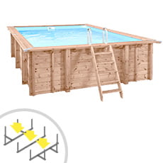 Piscina in legno rettangolare indipendente RIVA CARRE 5x3