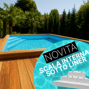 Piscina in legno rettangolare con scala interna JARDIN CARRE 5x3