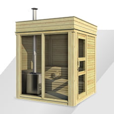 Sauna da esterno Glass 2x2 m