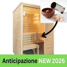 Sauna finlandese in massello Regina 18 con diffusore cristalli di sale