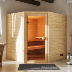 Sauna finlandese da interno in massello Elsa 38 mm