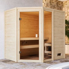 Sauna finlandese da interno in massello Gianna 38 mm