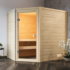 Sauna finlandese da interno in massello Lella 38 mm