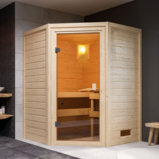 Sauna finlandese da interno Antonella in massello 38mm - 145x145x187cm
