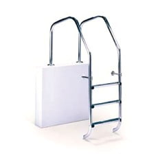 Scala in acciaio inox per piscine a sfioro a 4 gradini