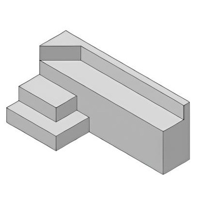 Scala ad angolo con panca H120 quadrata