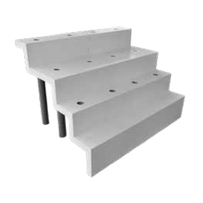 Scala da piscina relax con seduta d. 50 x 150 cm - h. 120 cm